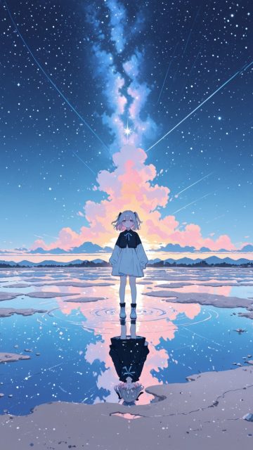 Anime Sky Celestial Reflection Wallpaper