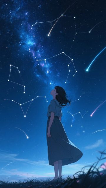 Anime Sky Constellation Meteor Wallpaper