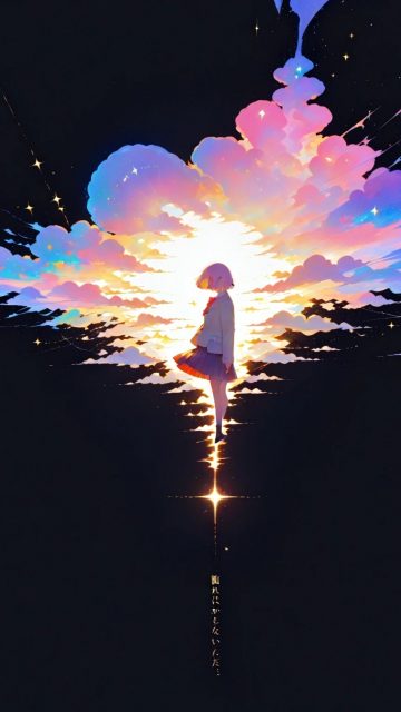Anime Sky Cosmic Light Reflection Wallpaper