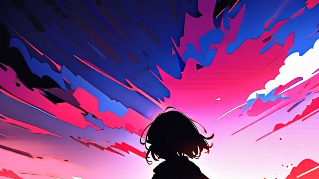 Anime Sky Crimson Cosmic Burst Wallpaper