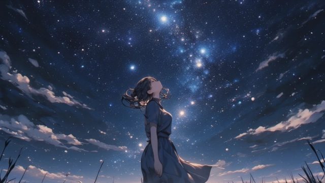 Anime Sky Galaxy Night Wonder Wallpaper
