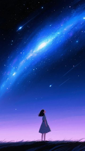 Anime Sky Galaxy Overhead Wallpaper
