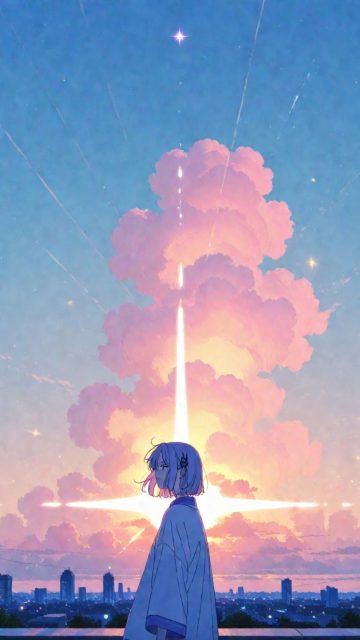 Anime Sky Pastel Cloud Pillar Wallpaper