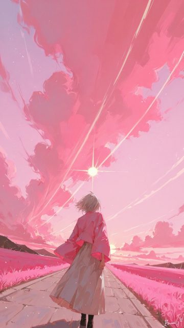 Anime Sky Pastel Road to Horizon Wallpaper