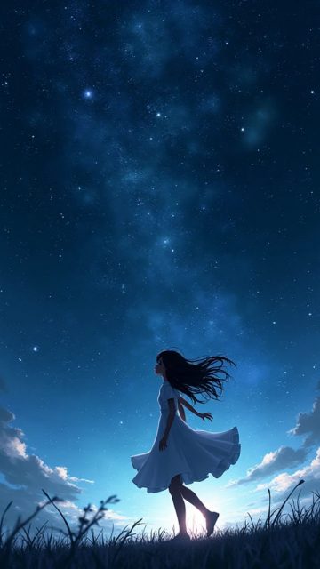 Anime Sky Starlit Breeze Night Wallpaper