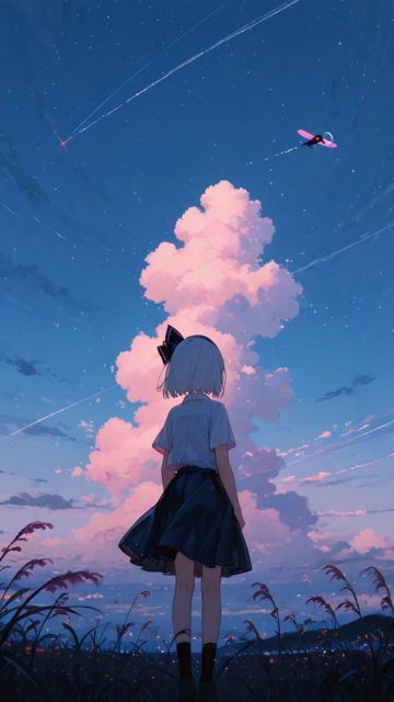 Anime Sky Twilight Cloud Gaze Wallpaper