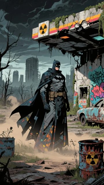 Batman in an Abandoned Graffiti Alley Wallpaper
