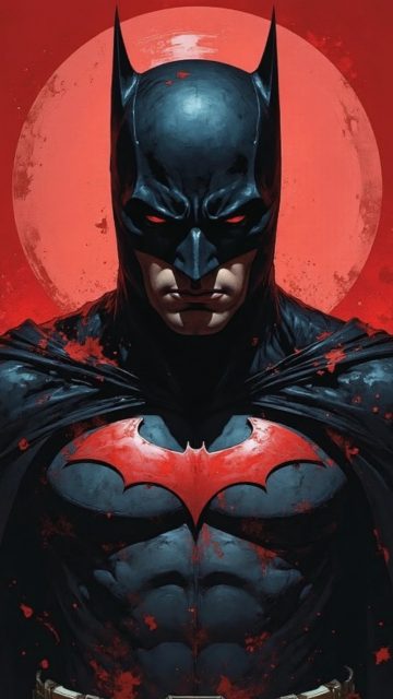 Batman Crimson Portrait Illustration Wallpaper