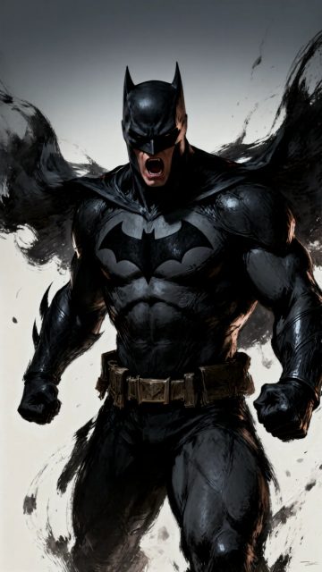 Batman Emerging from Ink Shadows Wallpaper