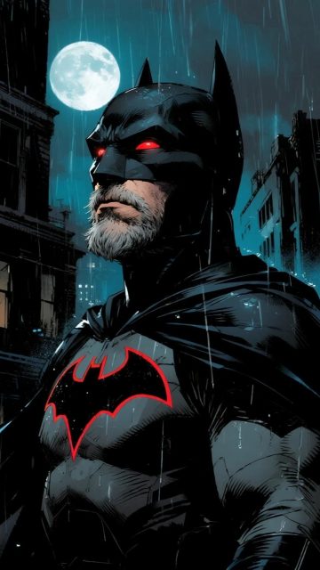 Batman Red Eye Night Portrait Wallpaper