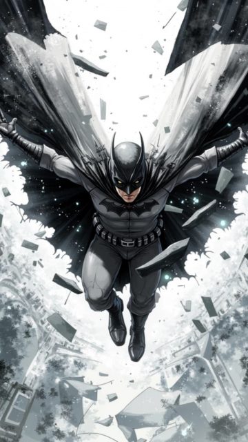 Batman Breaking Through Shadow and Stone Wallpaper