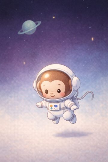 Cartoon Monkey Astronaut Wallpaper