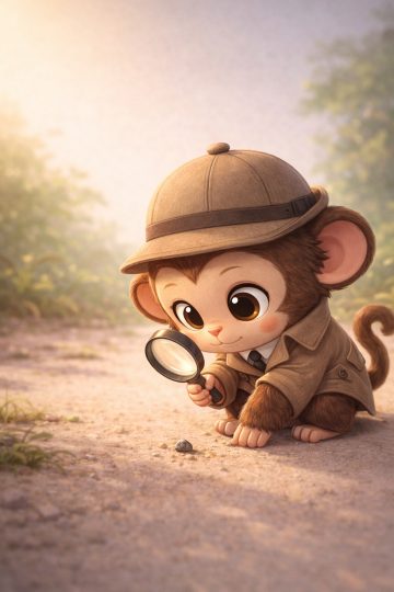 Cartoon Monkey Detective Wallpaper