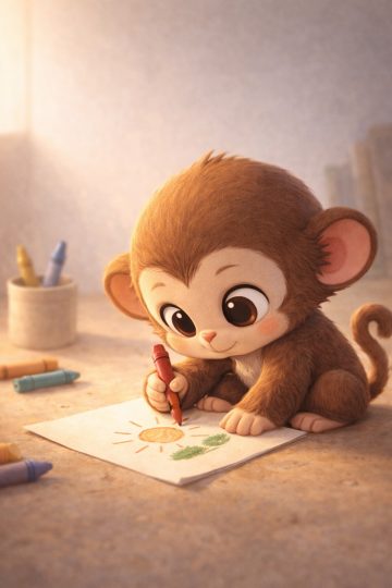 Cartoon Monkey Drawing Wallpaper