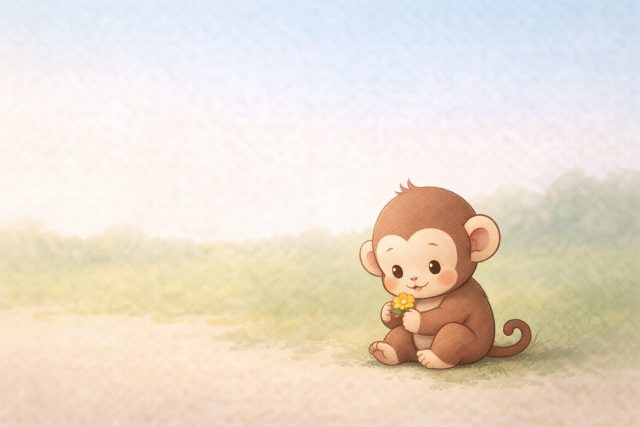 Cartoon Monkey Flower Wallpaper
