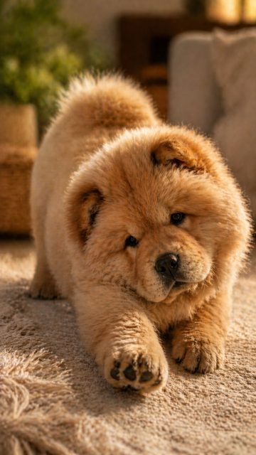 Chow Chow Puppy Reaching Paw Toward Camera Wallpaper