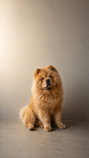 Chow Chow Sitting with Soft Wall Gradient Wallpaper