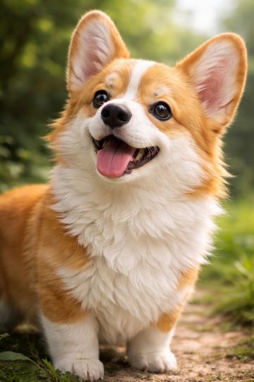 Close-Up Corgi Portrait Happy Expression Wallpaper