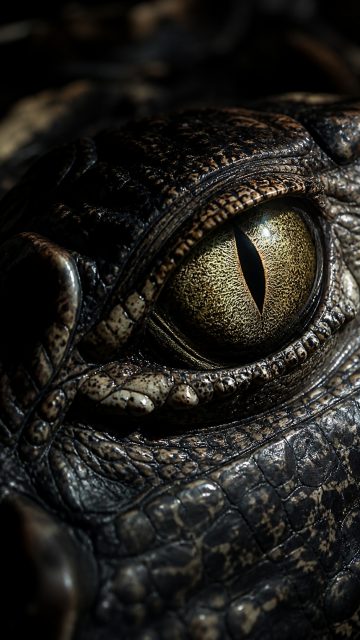 Crocodile Eye Extreme Close Up Texture Wallpaper