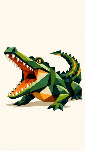 Geometric Crocodile Abstract Art Wallpaper