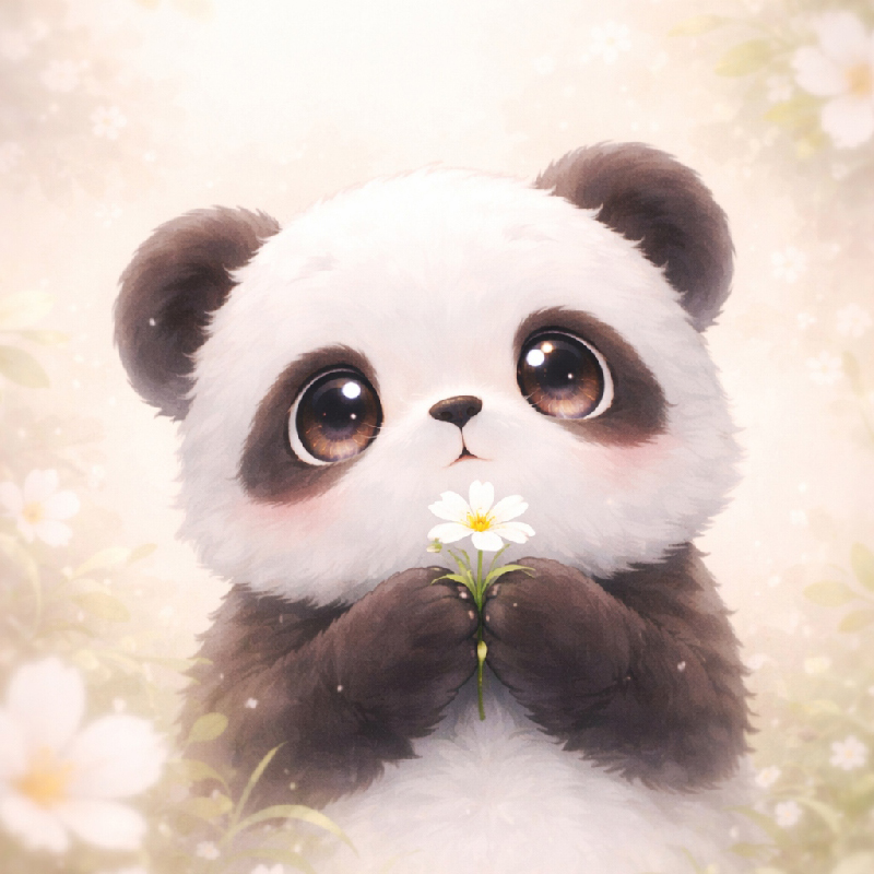 Stylized Flower Panda Wallpapers