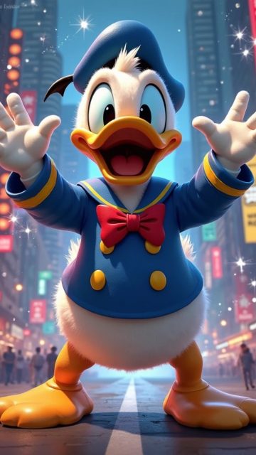 Donald Duck City Night Celebration Wallpaper