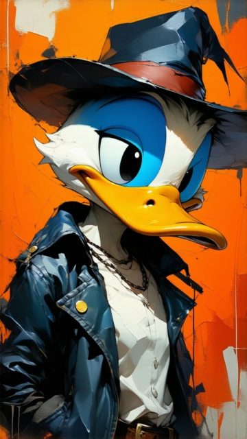 Donald Duck Dark Fashion Portrait Wallpaper