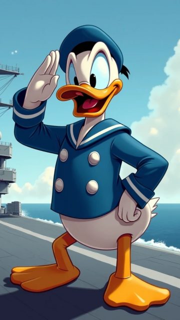 Donald Duck Harbor Salute Wallpaper