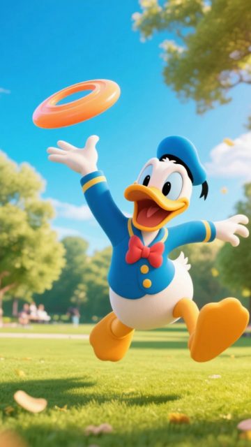 Donald Duck Park Frisbee Wallpaper