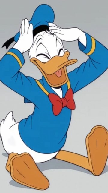 Donald Duck Playful Cartoon Expression Wallpaper