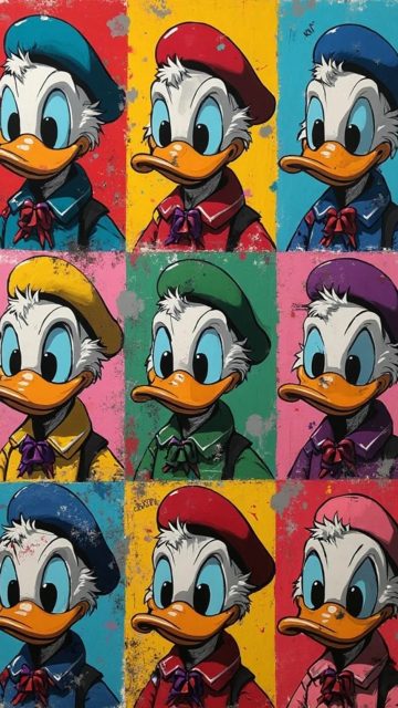 Donald Duck Pop Art Collage Wallpaper