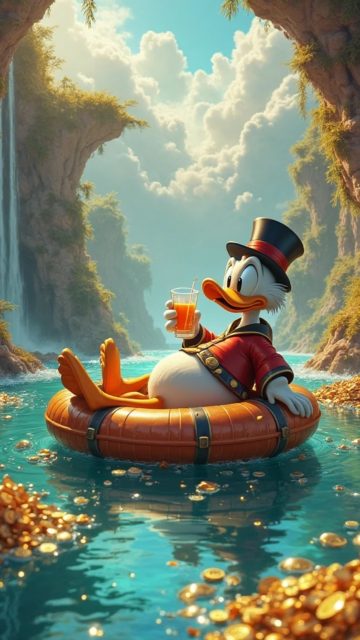 Donald Duck River Adventure Storybook Wallpaper