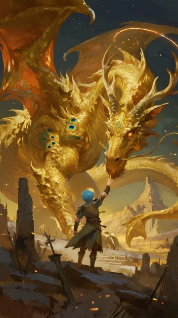 Ancient Golden Spirit Dragon Wallpaper