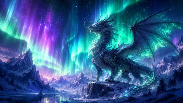 Aurora Crown Wyvern Dragon Wallpaper