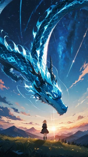 Blue Comet Serpent Dragon Wallpaper