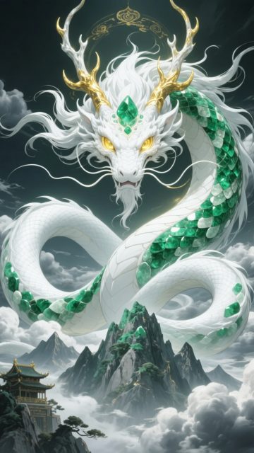 Celestial Cloud Serpent Dragon Wallpaper