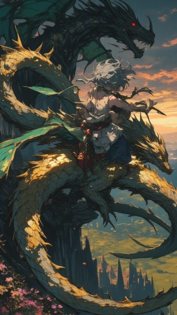 Coastal Fantasy Rider Dragon Wallpaper