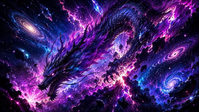 Cosmic Rift Serpent Dragon Wallpaper