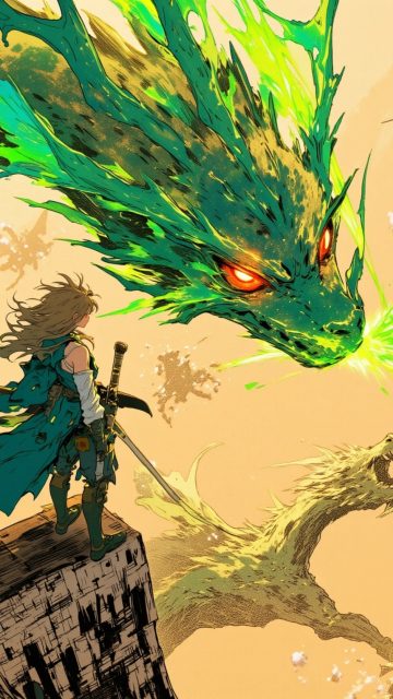 Emerald Sky Assault Dragon Wallpaper
