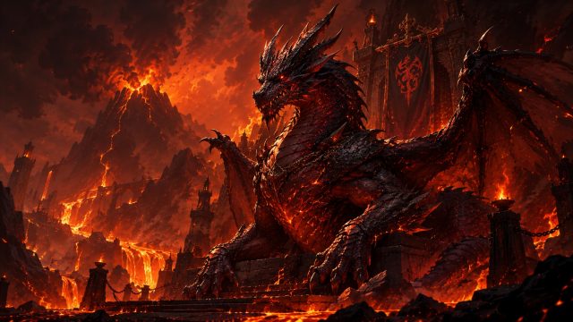 Infernal Throne Beast Dragon Wallpaper