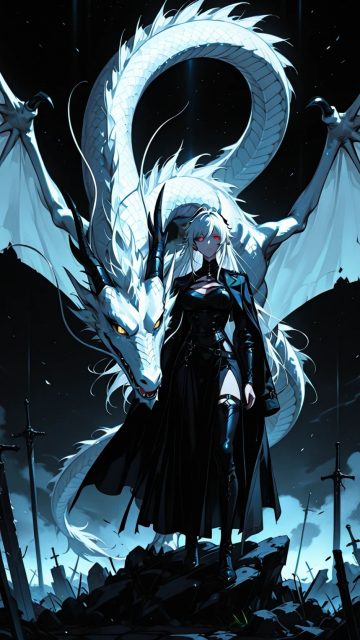 Moonlit Frost Wyvern Dragon Wallpaper