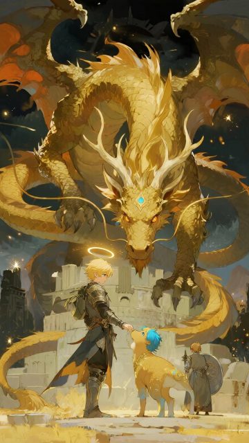 Sacred Desert Guardian Dragon Wallpaper