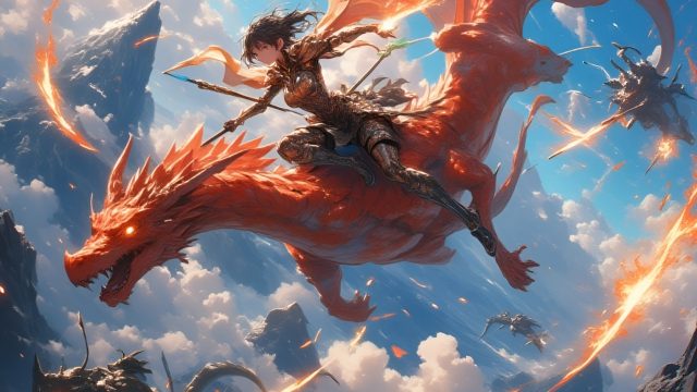 Skyfire Rider Dragon Wallpaper