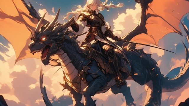 Sunset Wyvern Rider Dragon Wallpaper
