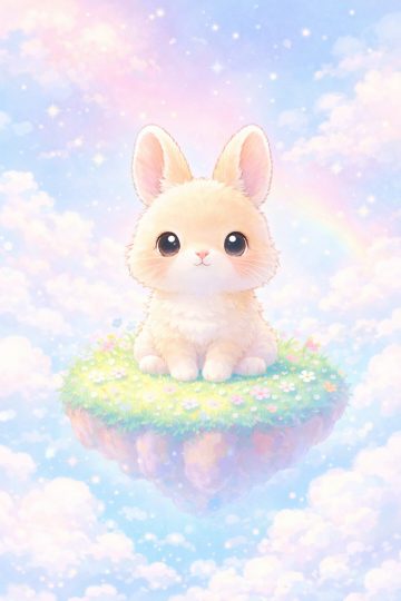 Dreamy Bunny Floating Island Rainbow