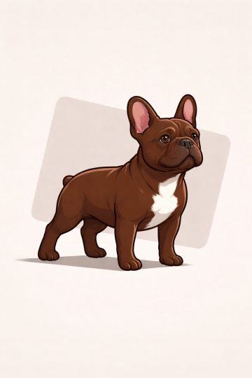 French Bulldog Clean Graphic Illustration with Soft Shapes Wallpaper