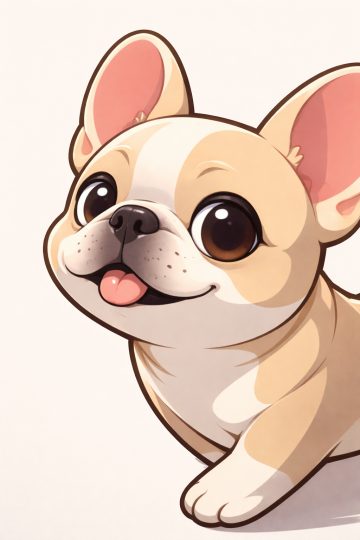 French Bulldog Cute Close-Up Graphic Illustration Wallpaper
