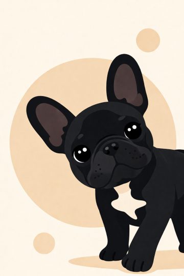 French Bulldog Minimal Beige Graphic Close Face Wallpaper