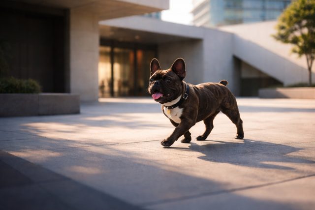 French Bulldog Modern Architecture Walk Urban Wallpaper