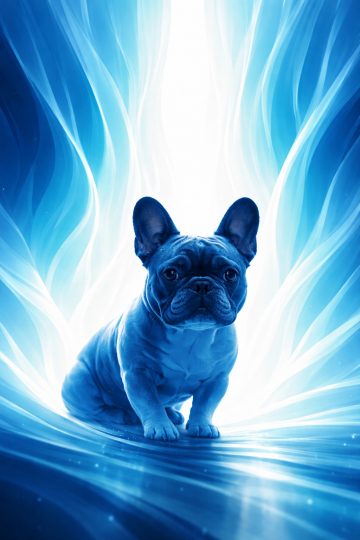 French Bulldog Vertical Light Stream Abstract Energy Wallpaper